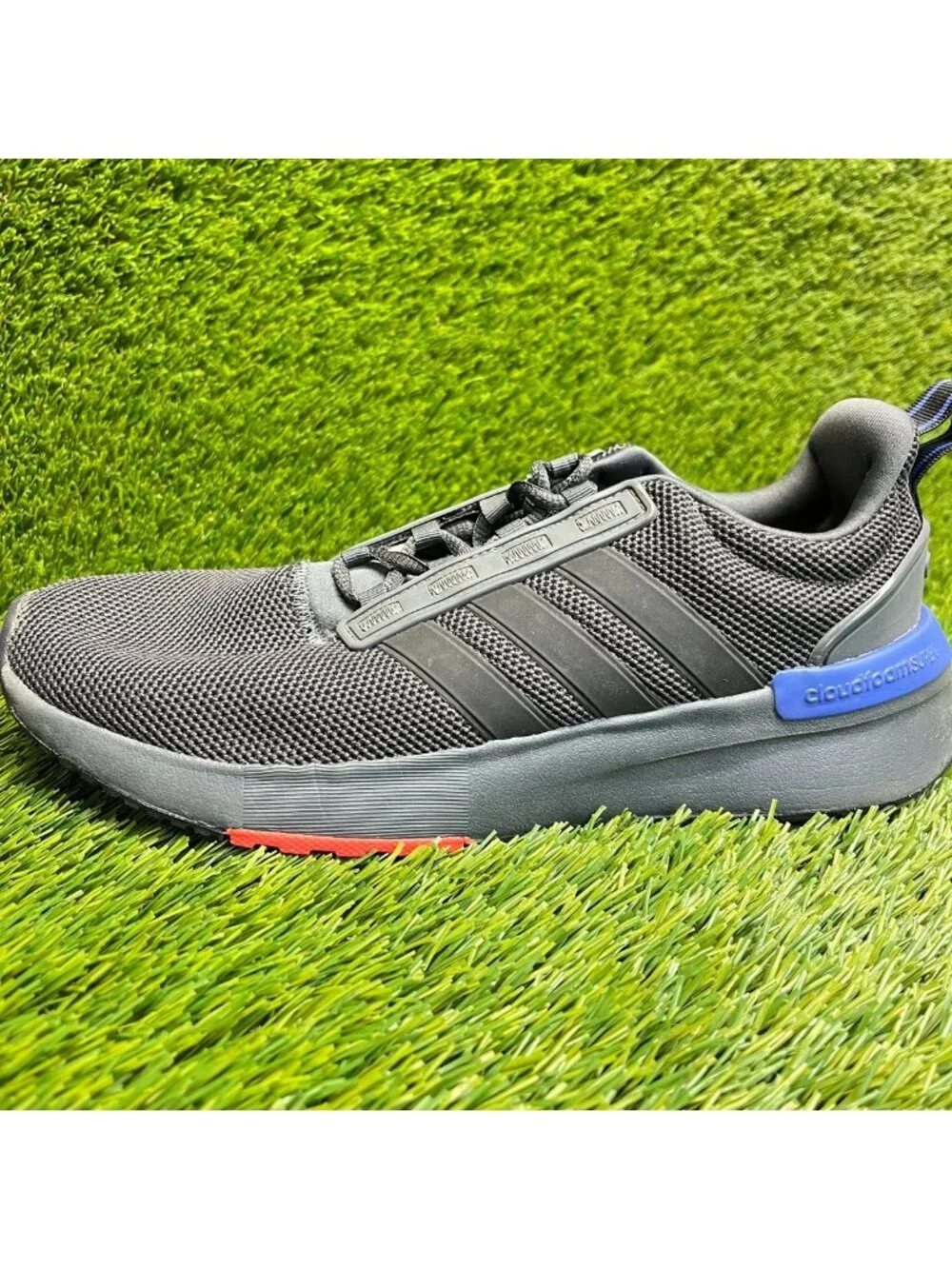 Adidas Racer TR21 Mens Size 8 Gray Black Athletic Running Walking Shoes Sneakers